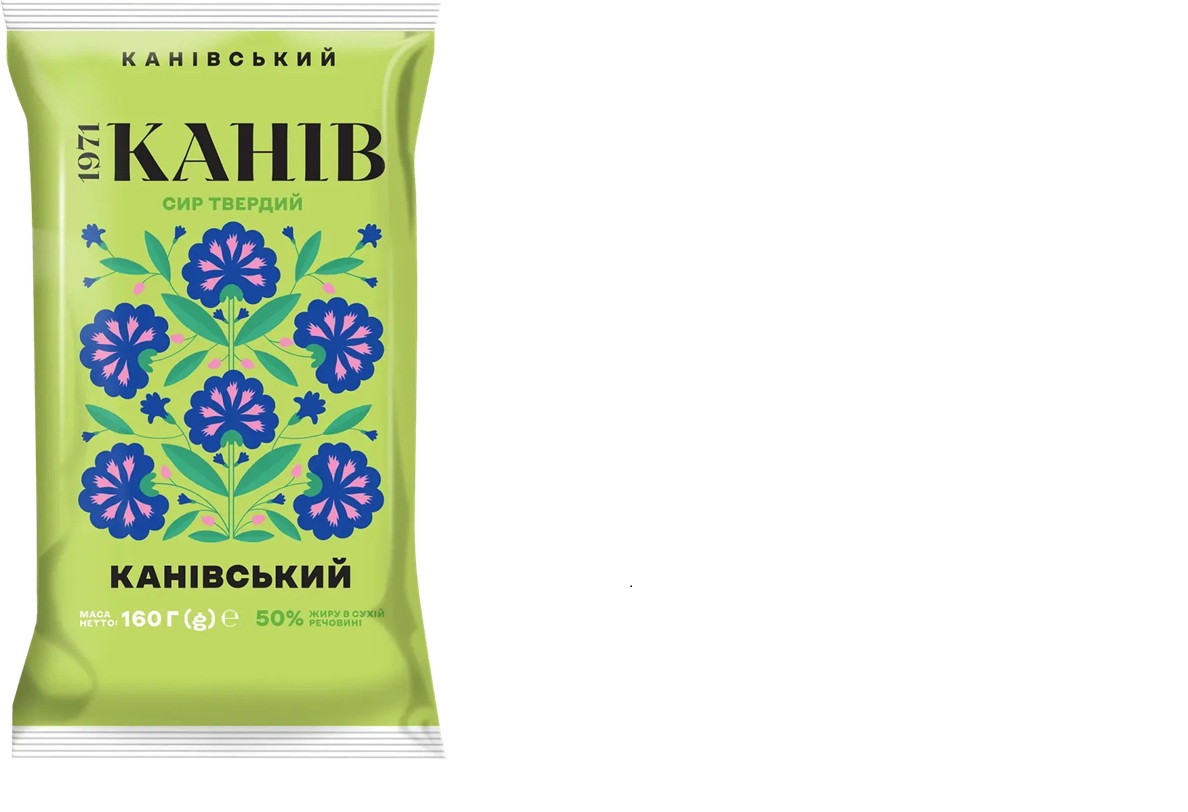 Сир твердий Канівський 50% 160г ТМ Канів